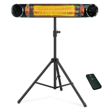 Outdoor Electric Heater, Infrared Patio Heater for Outdoor/Indoor Use, Wall Mounted/Freestanding Infrared Heater