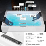 Whirlpool Bathtub 2 Person Jetted Bathtub 71" Massage Whirlpool Tub with 18 Water Jets+20 Air Jets,3 Sided Apron