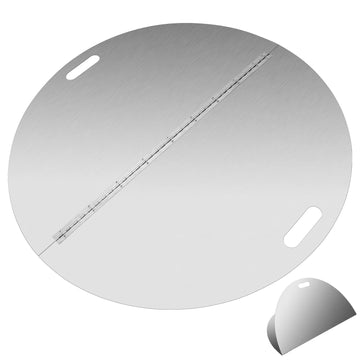 40 Inch Round Fire Pit Lid, 304 Stainless Steel Foldable Fire Ring Cover, Built-in Handle Design, 3mm Thickness