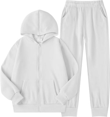 Boys 2 Piece Tracksuit Athletic Sweatsuits Sets Zipper Sweatshirt and Jogger Sweatpants Clothing Sets for Kids