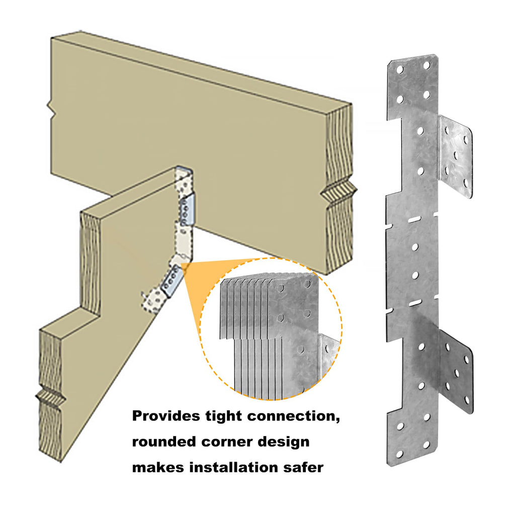 12 PCS Adjustable Stair-Stringer Connector, 18-Gauge Galvanized