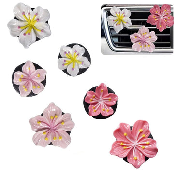 Cute Car Air Fresheners Vent Clips 6 PCS, Flower Air Vent Clips Pink Car Accessories Interior Aesthetic Women