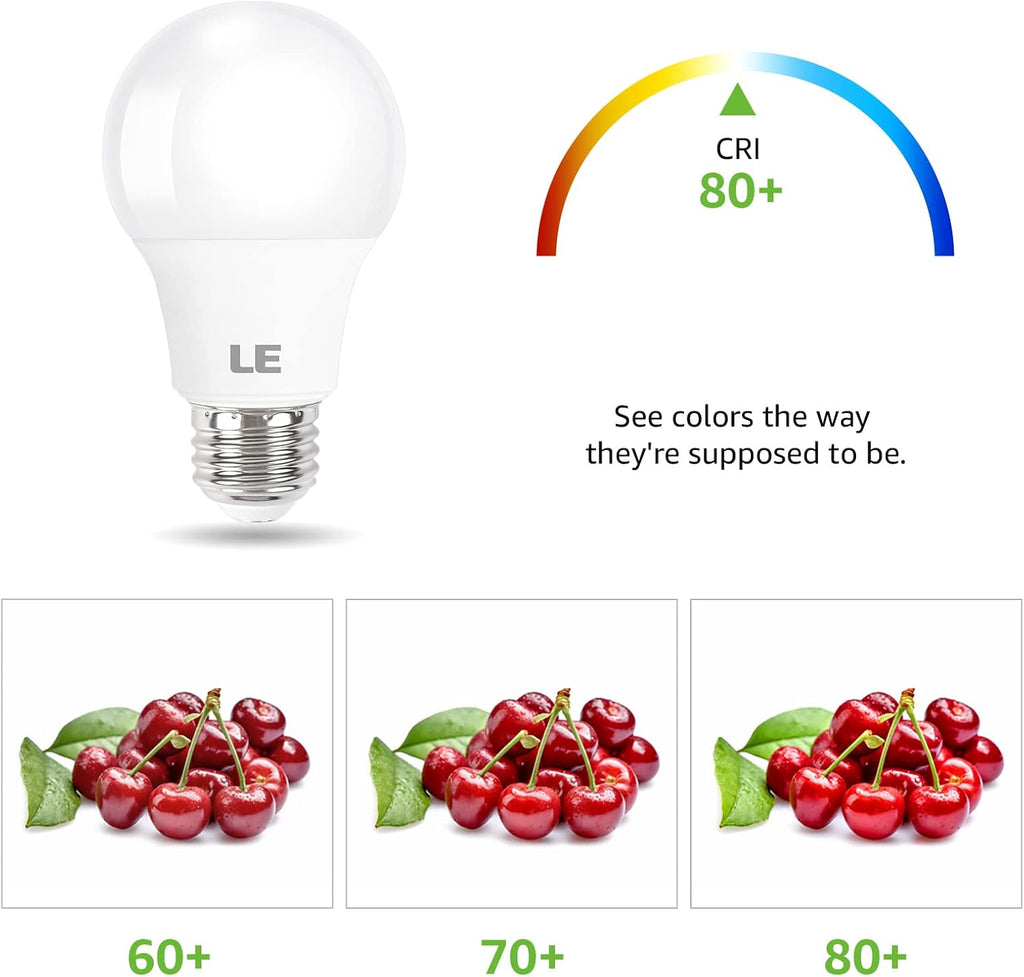 LED Light Bulbs 60 Watt Equivalent, 9W 800 Lumens Non-Dimmable, Daylight White 5000K, A19 E26 Standard Medium Base (5 Count)