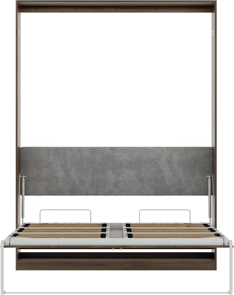Farmhouse Murphy Bed Queen, 85" Wall Bed Folds to Save Space, Concealed Bed Frame with Hydraulic Rod and Wall Mounted