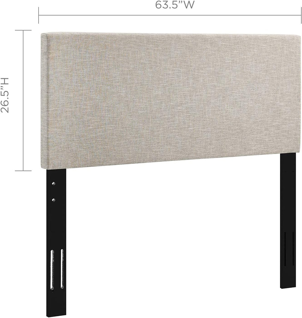 Full/Queen Upholstered Linen Fabric Headboard, Beige