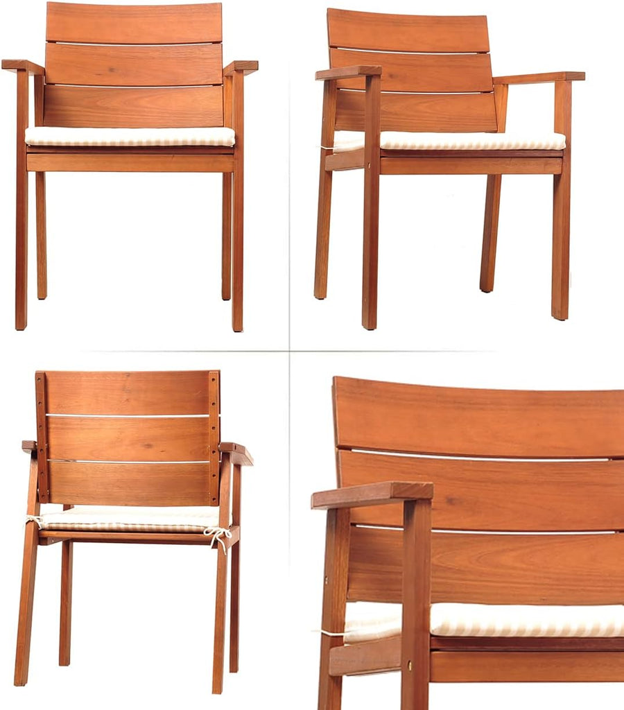 2-Piece Nelson Eucalyptus Easy Carver Chair Set with Cushions