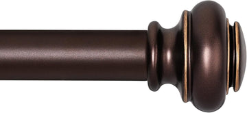 Heavy Duty Curtain Rods for Windows, Bronze Curtain Rods with Classic Finials