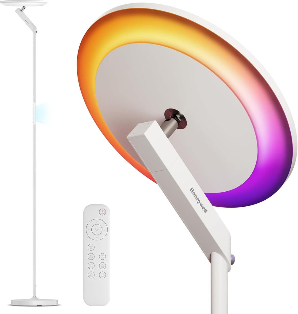 3000LM LED Floor Lamp, Torchiere Floor Lamps with Remote Control, F2 Sunturalux 40W Eye-Caring Reading Light