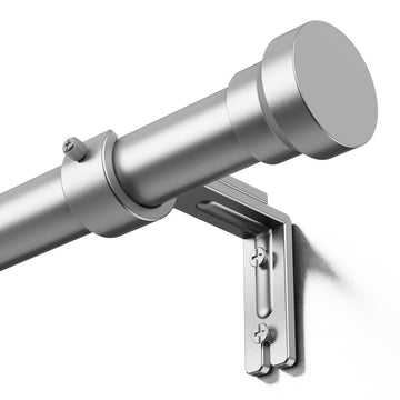 Curtain Rods 32-144 Inch, Heavy Duty 1 Inch Adjustable Curtain Rod for Windows, Silver Extra Long Window Treatment