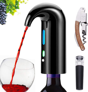 Electric Wine Aerator Pourer - Portable One-Touch Decanter and Dispenser Pump for Red and White Wine, Multi-Smart