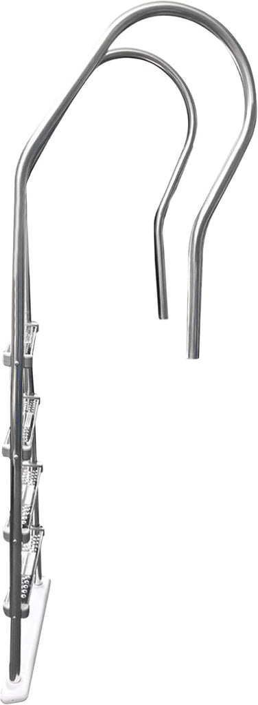Hi-Rise Reverse Bend Stainless Steel in-Pool Ladder w/Stainless Steel Steps | for Above-Ground Swimming Pools