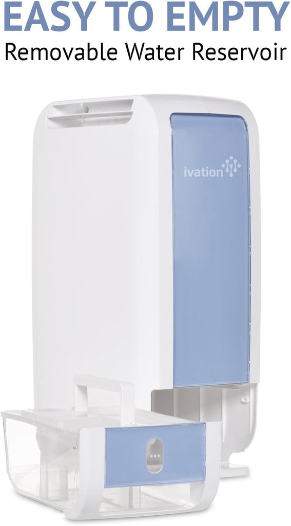 13-Pint Small-Area Desiccant Dehumidifier Compact and Quiet - With Continuous Drain Hose for Smaller Spaces, Bathroom