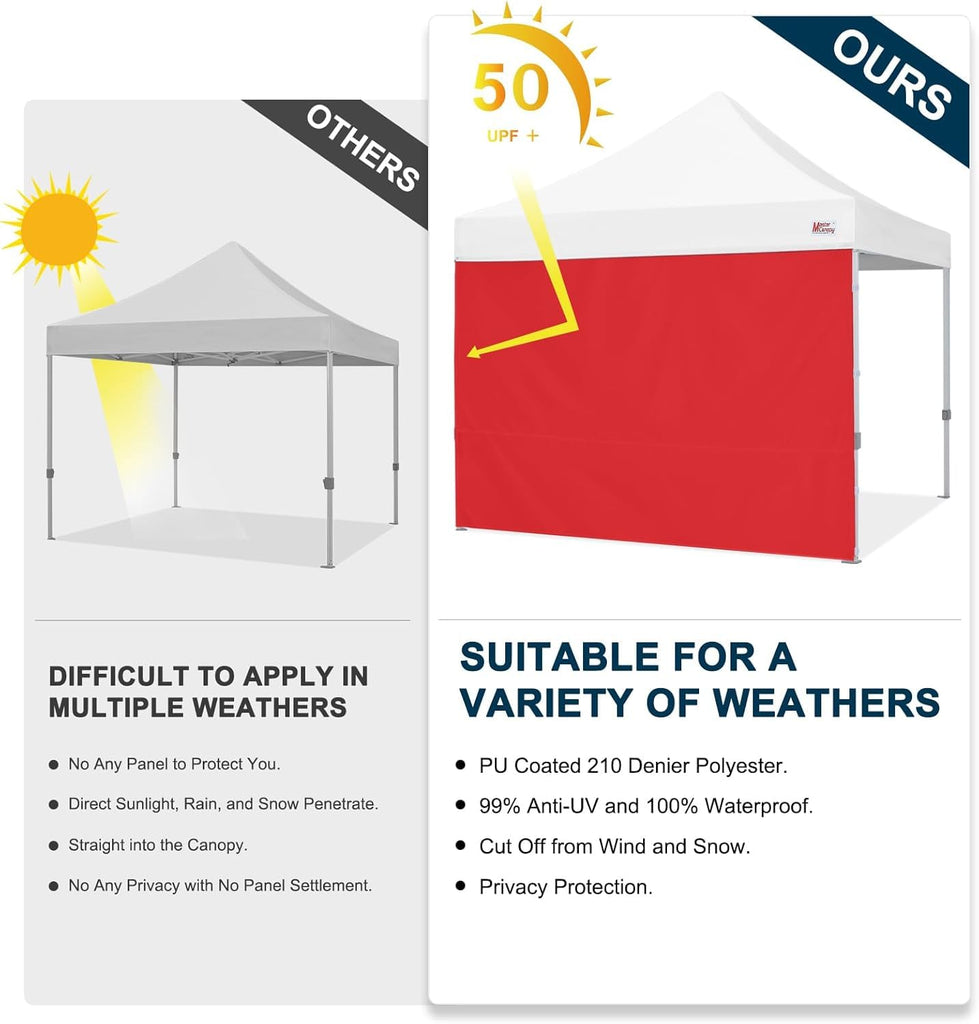 12x12 Pop Up Canopy Sidewall Only 1-Pack Red