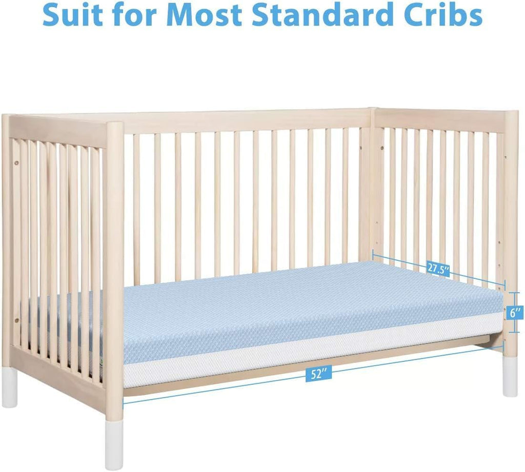 Crib Mattress, Dual Sided Comfort Gel Memory Foam Toddler Mattress | Premium Triple-Layer Support Core, Breathable