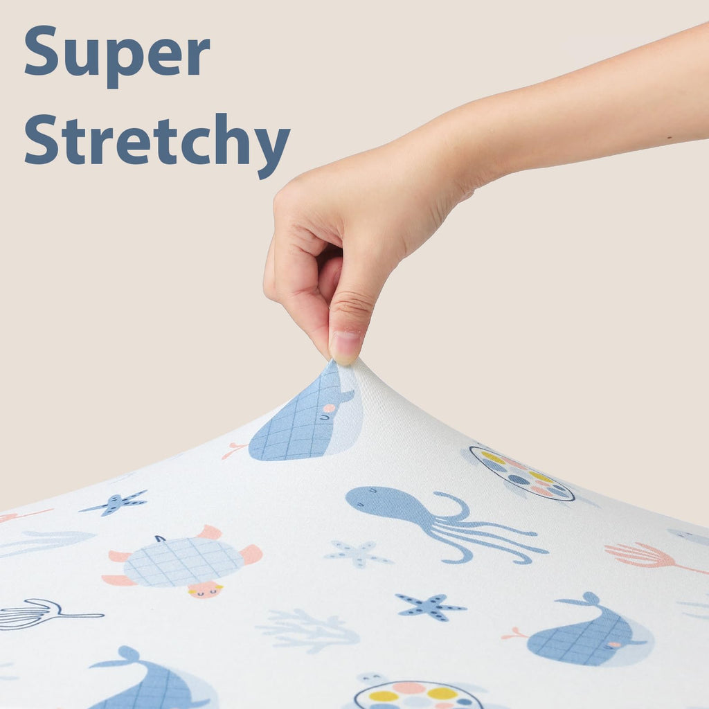 Pack and Play Sheets Fitted, Mini Crib Sheets Boy 38" x 26" 3-Pack