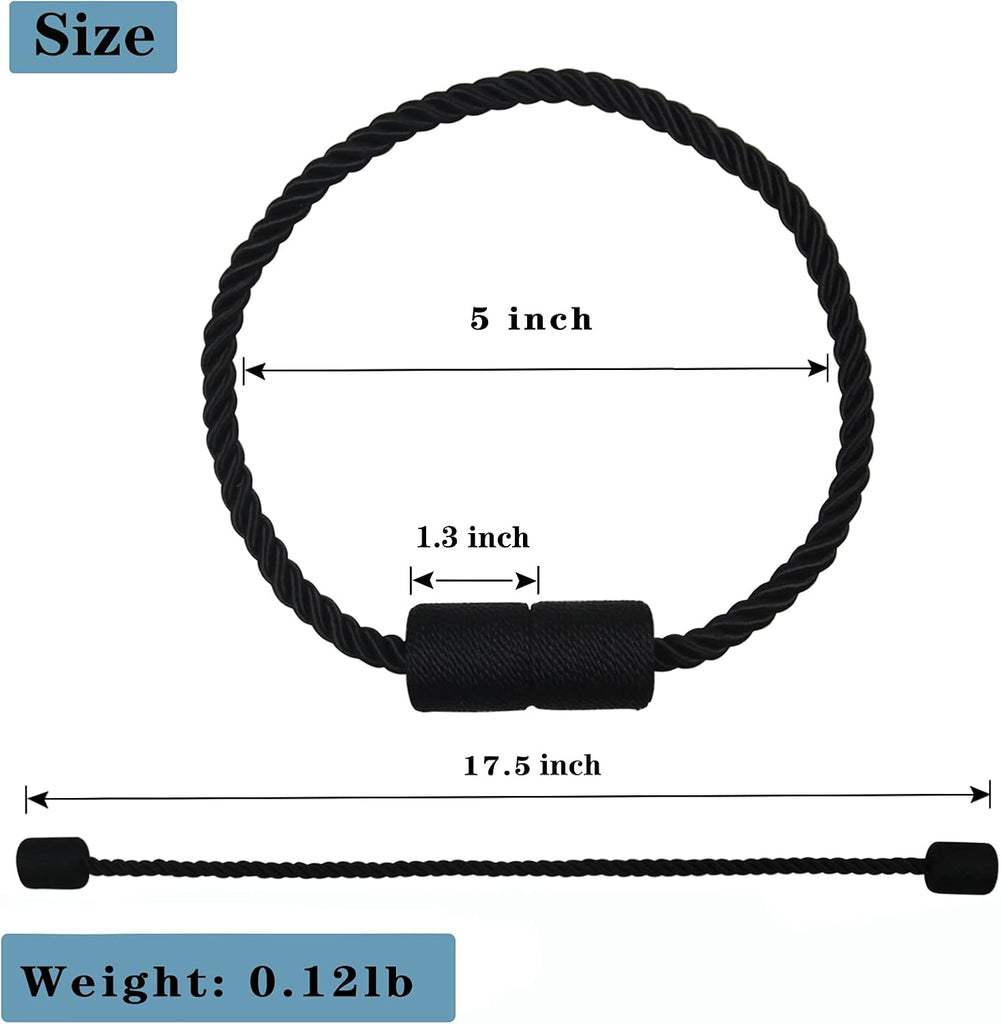 4 Pack Strong Magnetic Curtain Tiebacks Outdoor Elegant Decorative Tie Backs Modern Rope Tiebacks for Drapes Window