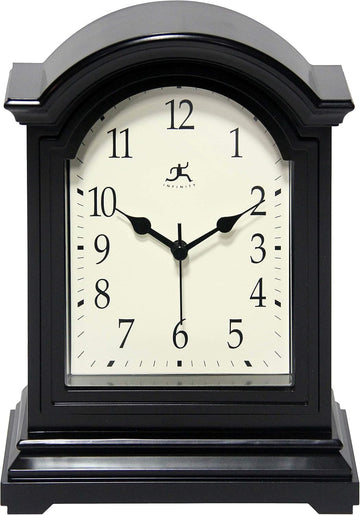 Miniature Grandfather Clock for Mantle, Vintage Tabletop Clock with Antique Design, 9"x6", Black
