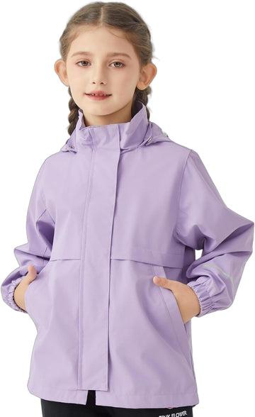 Girls Soft lining Hooded Rain Jacket