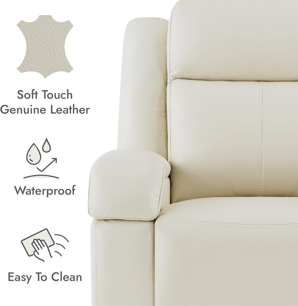 Genuine Leather Power Recliner Chairs for Adults