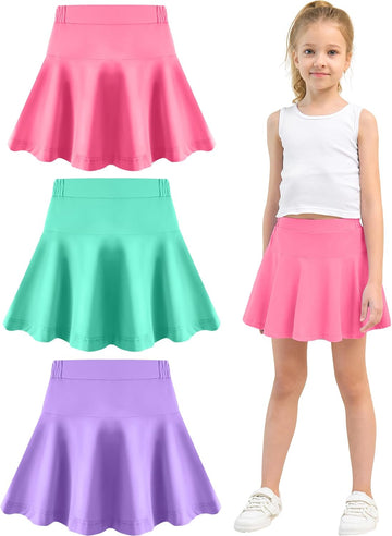 Toddler Skirt Little Girls Athletic Uniform Skorts Golf Outfit Cheer Tennis Skirts with Shorts