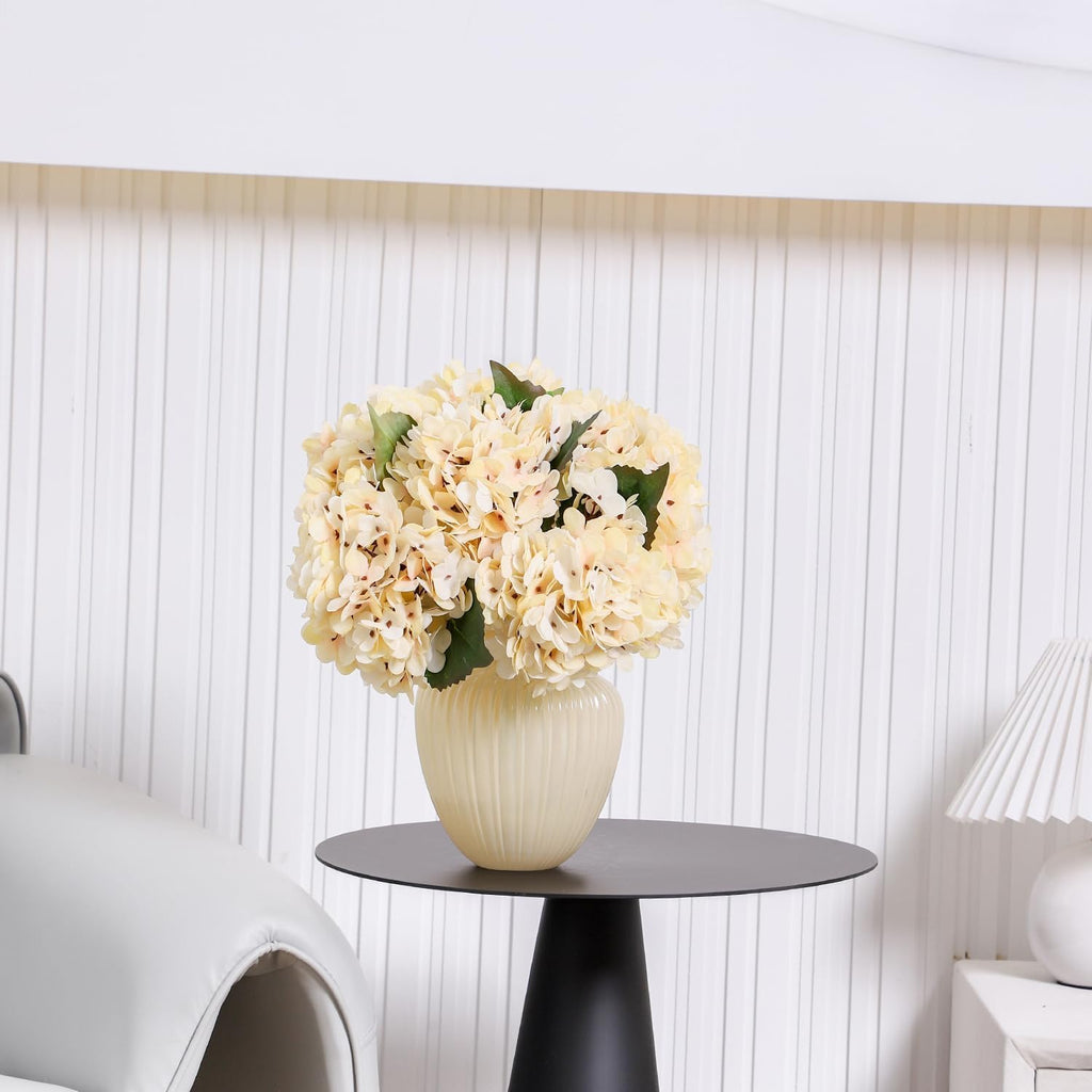 6Pcs 13" Cream Silk Hydrangea Artificial Flowers