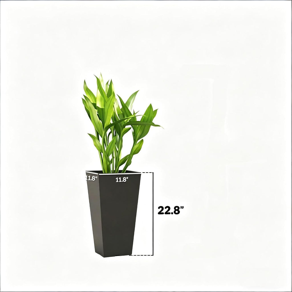 Garden Pots & Planters, Outdoor Tall Planters for Plants, Indoor | Set of 2 tall 22.8in planters. Durable PP resists