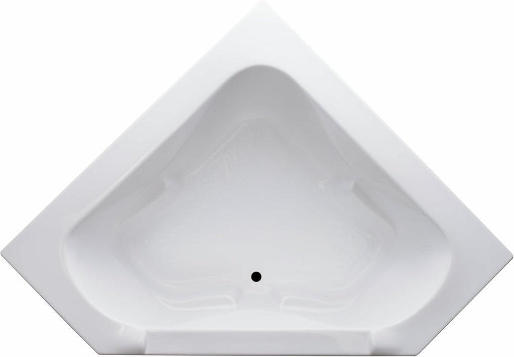 Tubs - CT6060 - Acrylic Fiberglass Soaking Classic Corner Bathtub - White Triangle Two Person Acrylic bath tubs for