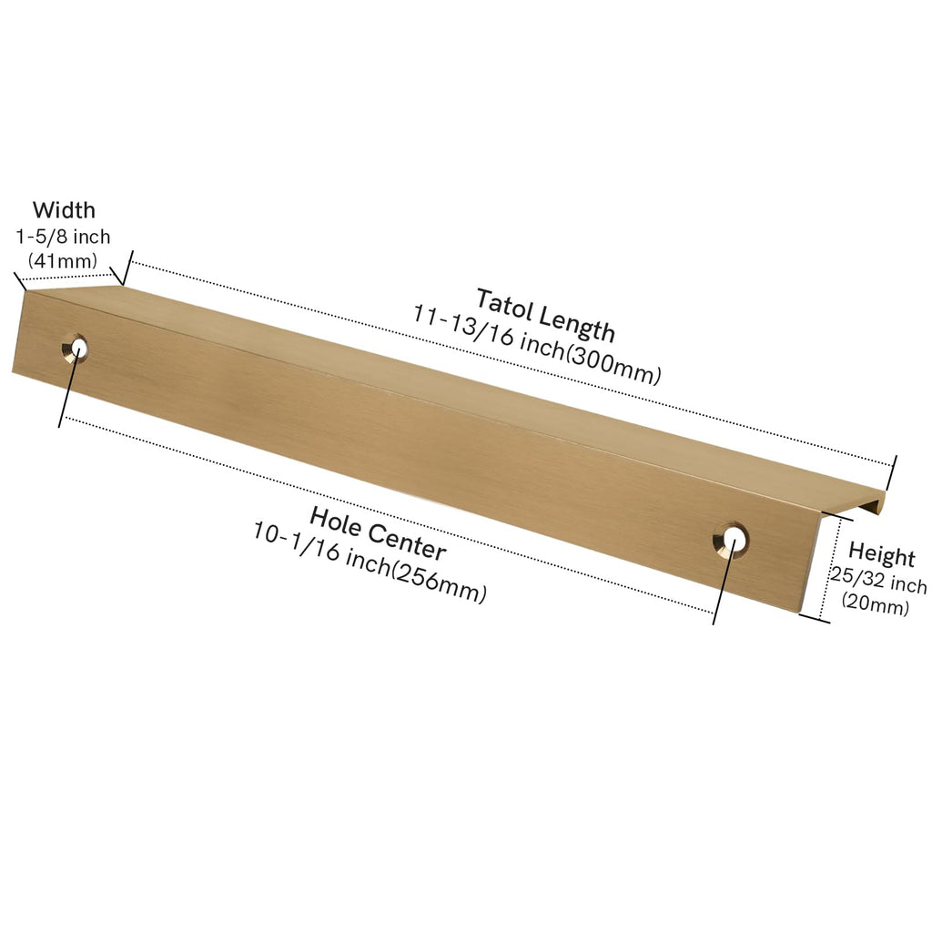 4 Pack 10" Cabinet Pulls Champagne Bronze Finger Pulls for Cabinets