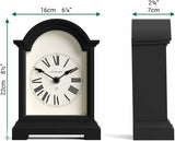 Carriage Clock - Classic Arch top Mantel Clock - Black - Roman Numerals - Classic Vintage Style for Mantelpiece, Desk, Table top, Shelf...