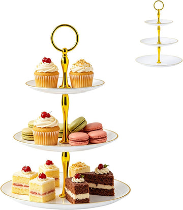 Cupcake Stand 3 Tier Serving Tray - Tiered Dessert Stand With Thickened Trays, Easy To Assemble And Washable