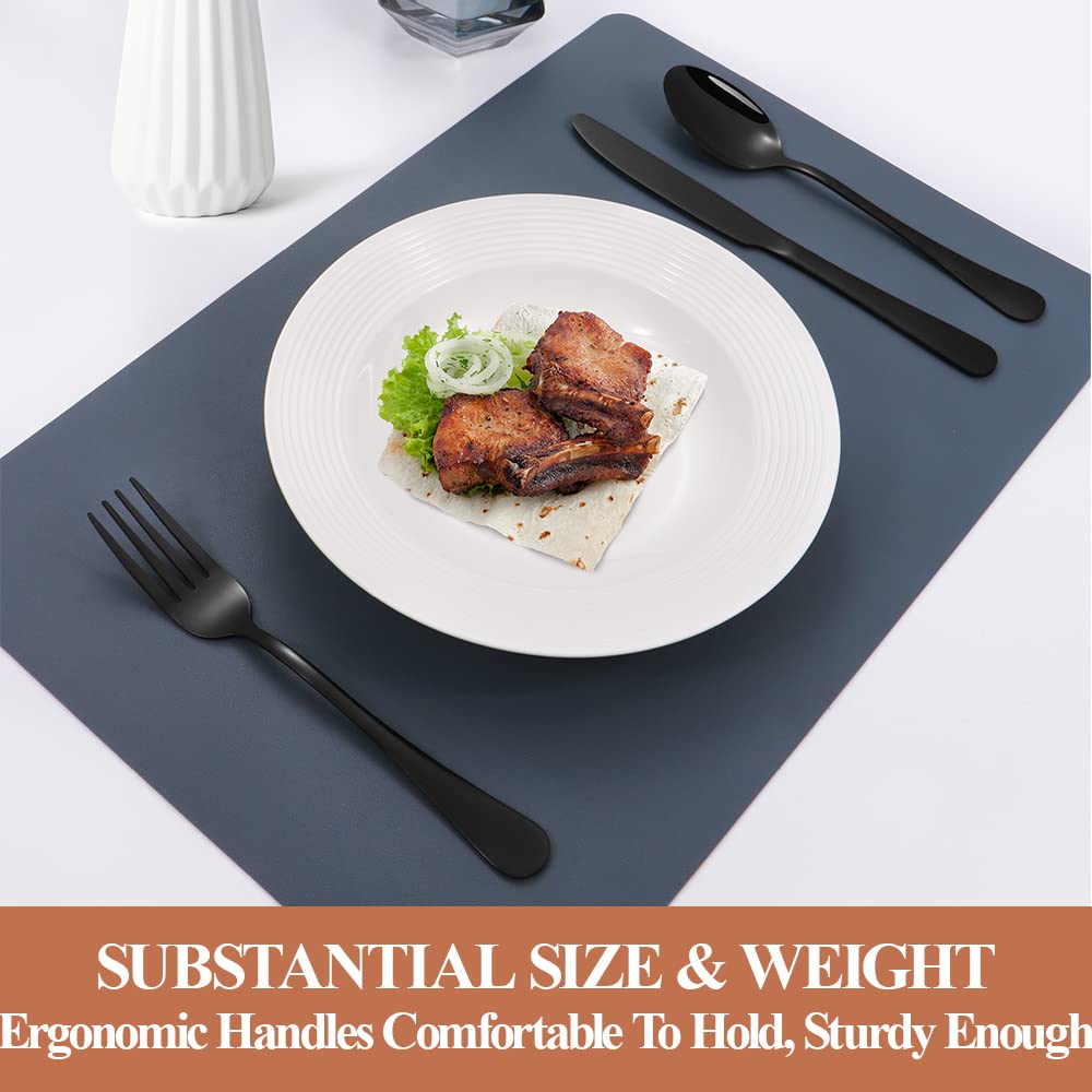 Black Silverware Set,20-Piece Stainless Steel Flatware Set for 4