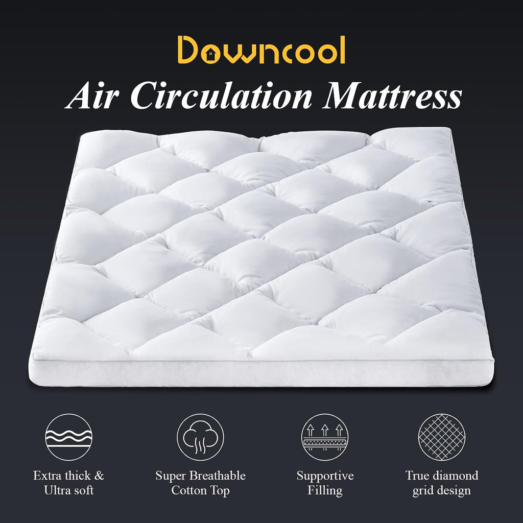 3 Inch Queen Mattress Topper, Ultra Thick and Fluffy Supportive Memory Foam Mattress Topper for Body Pain, Mattress