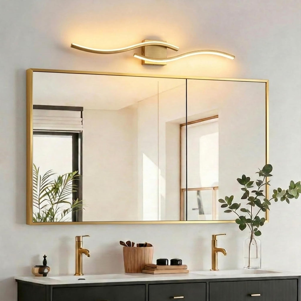 Vanity Light , 31.6 Inch Gold LED Dimmable | Bathroom Lights Fixture Over Mirror, 5CCT Adjustable Color Temperatures