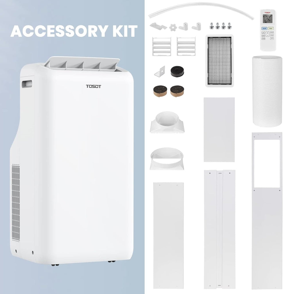 14,000BTU (9,600 BTU SACC) Smart WiFi Portable Air Conditioner with Heater, Powerful Cooling Auto Swing, Dehumidifier