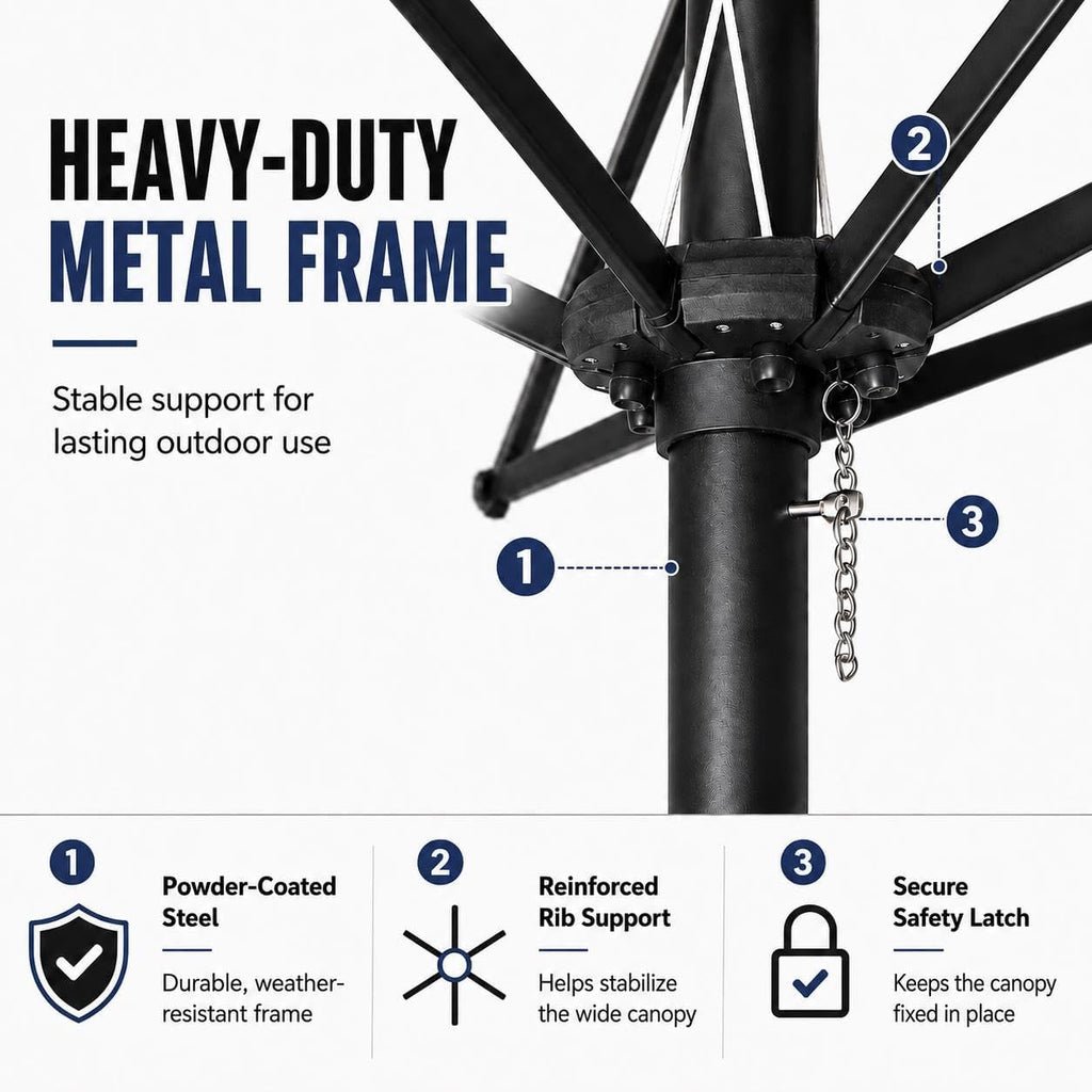 13 FT Triple-size Patio Umbrella w/Base Included - Market Extra-Large Double Sided Umbrella