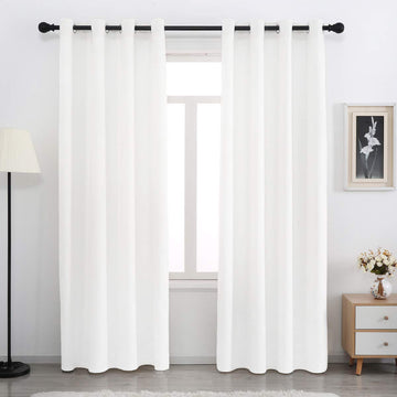 Bleach White Velvet Curtains 96 Inches Long Soft Velvet Grommet Thermal Insulated Window Treatment Light Filtering
