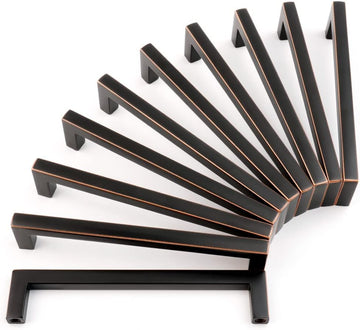 Solid Square Bronze Kitchen Cabinet Handles Oil Rubbed Bronze Cabinet Pulls, 10 Pack 5 Inch Bronze Hardware Cabinets