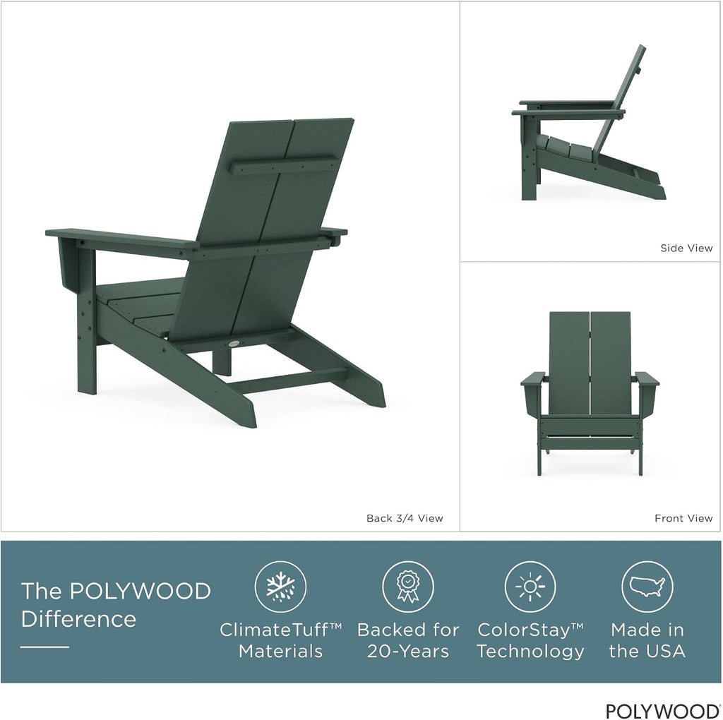 Contemporary Modern Oversized Adirondack Chair in Green