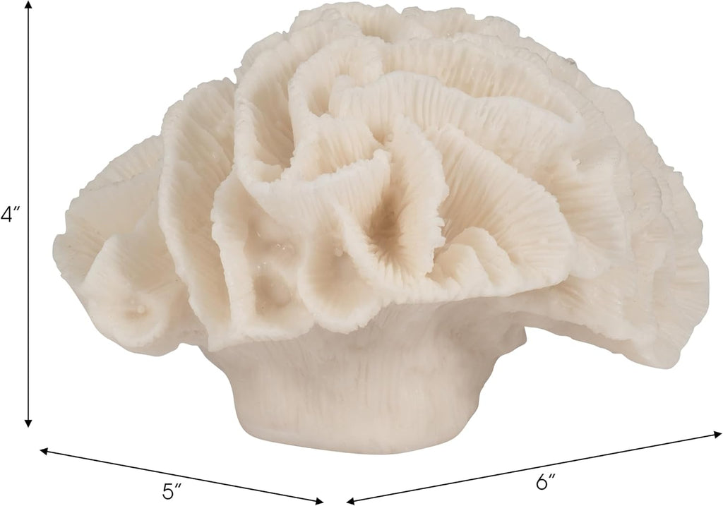 Polyresin Coral Figurine Sculpture - Decorative Accent for Shelf or Table, Coastal-Inspired Design - Accent Piece for