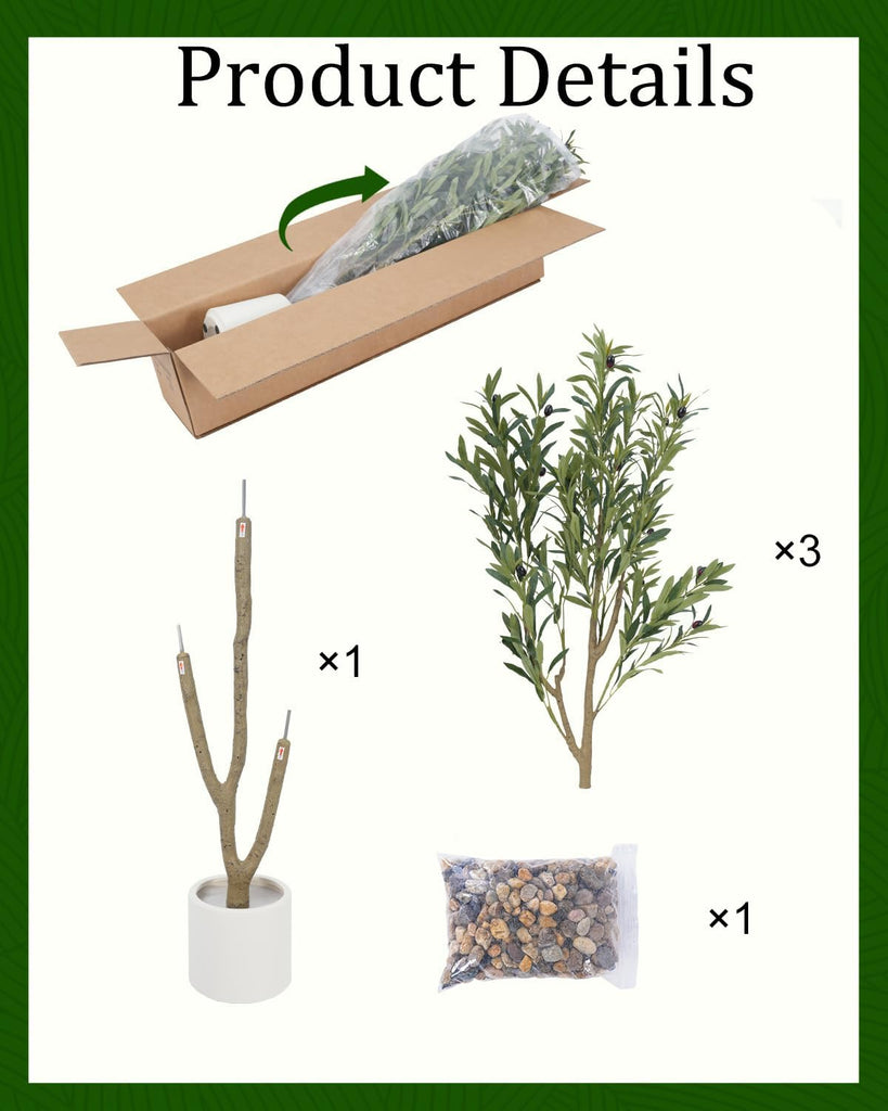 Olive Tree 6FT Fake Tree Faux Plants Indoor with Pot Artificial Tree Olive Branches and Fruits Home Office Decorations