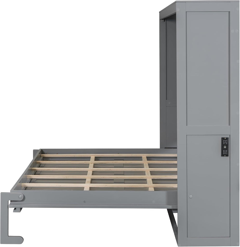 Full Murphy Bed,Space Saving Wall Bed can Be Folded into a Cabinet,Solid Wood Murphy Beds for Guest Room,Home