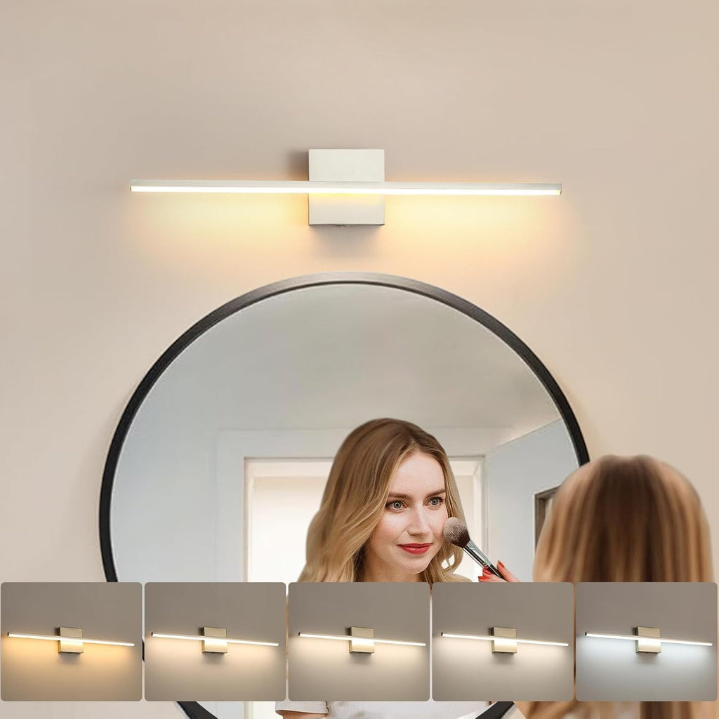Bathroom Vanity Light 16 Inch, Dimmable 5CCT LED | 14W Brushed Nickel Bathroom Light Fixture Over Mirror, Wall Sconce