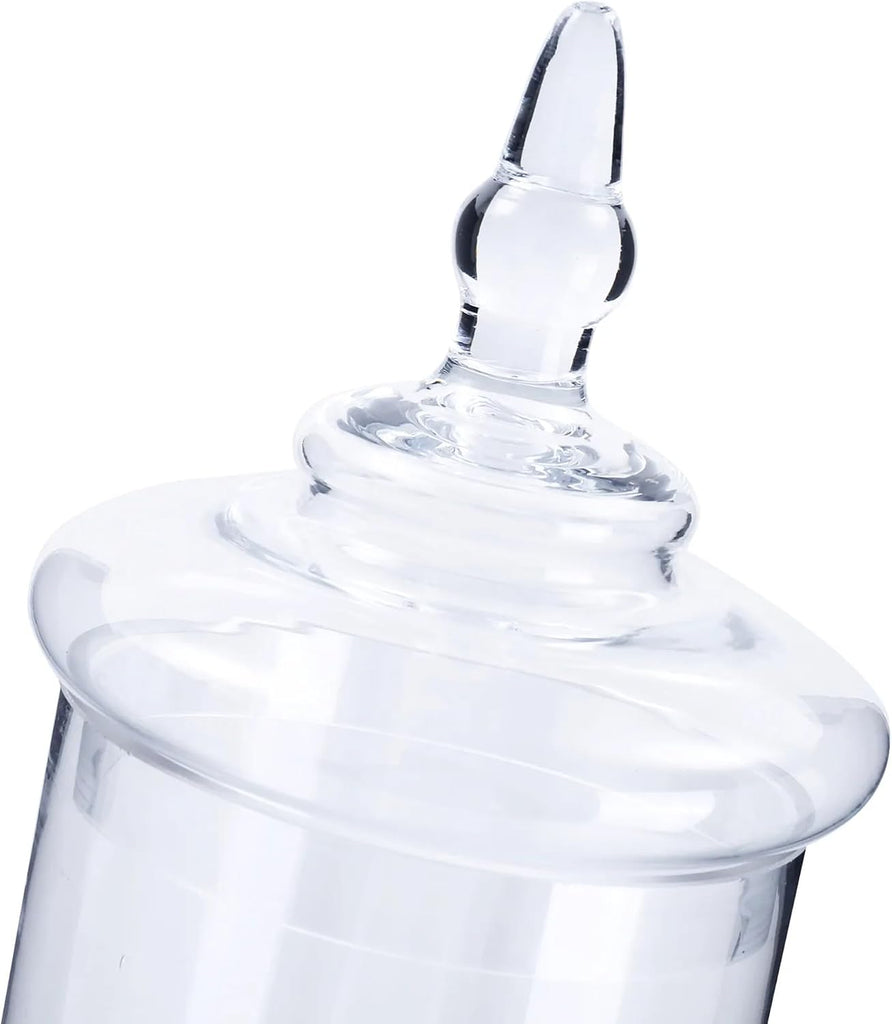 Handblown Glass Apothecary Jar with Pointed Finial - 20" - Clear
