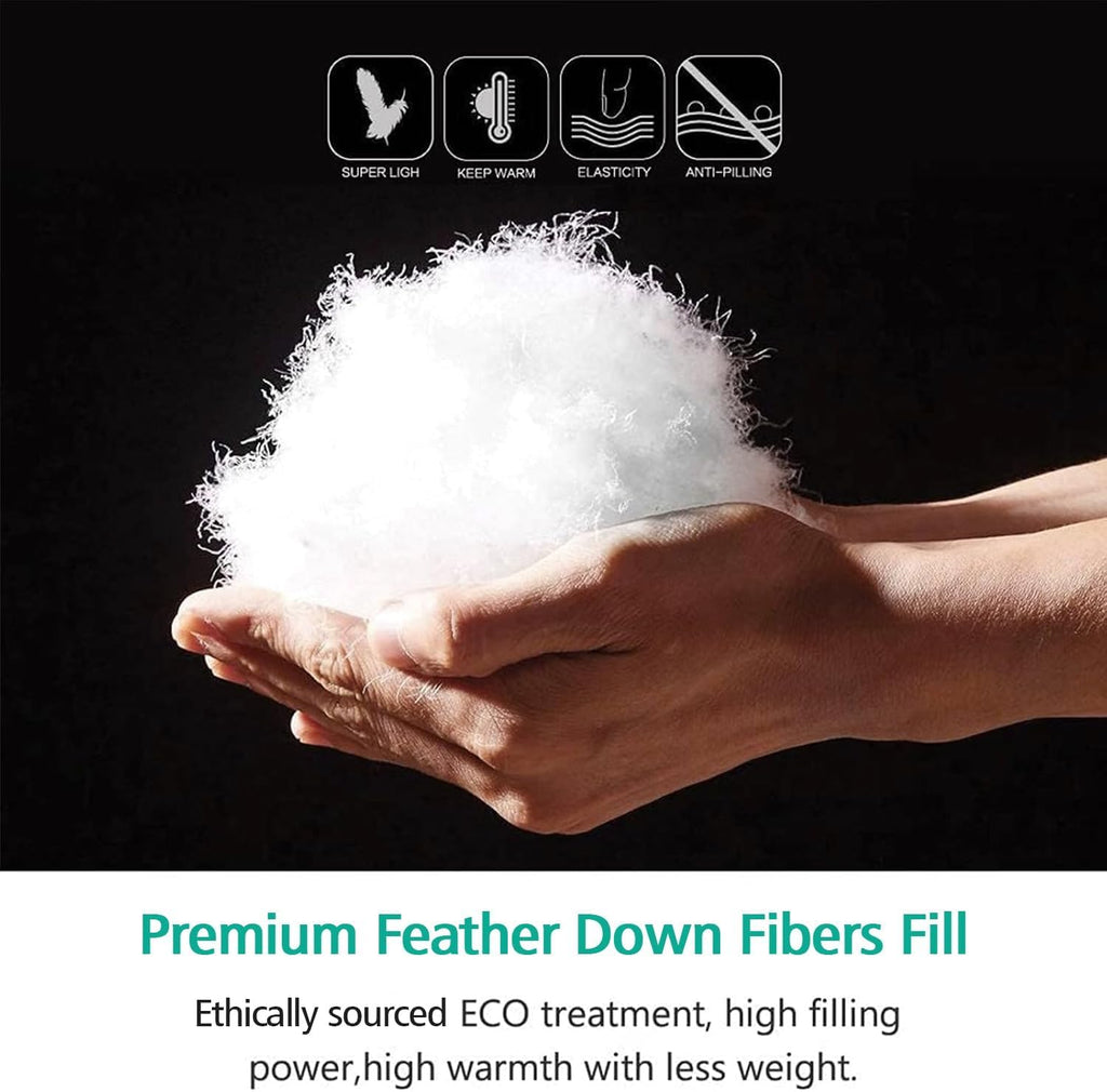 King Luxury 100% Organic Cotton All Season Down Feather Fibers Comforter