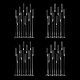 4-Piece Acrylic Candelabra Set, 10 Arms Clear Candlestick Holder with Rectangular Base LED Candles