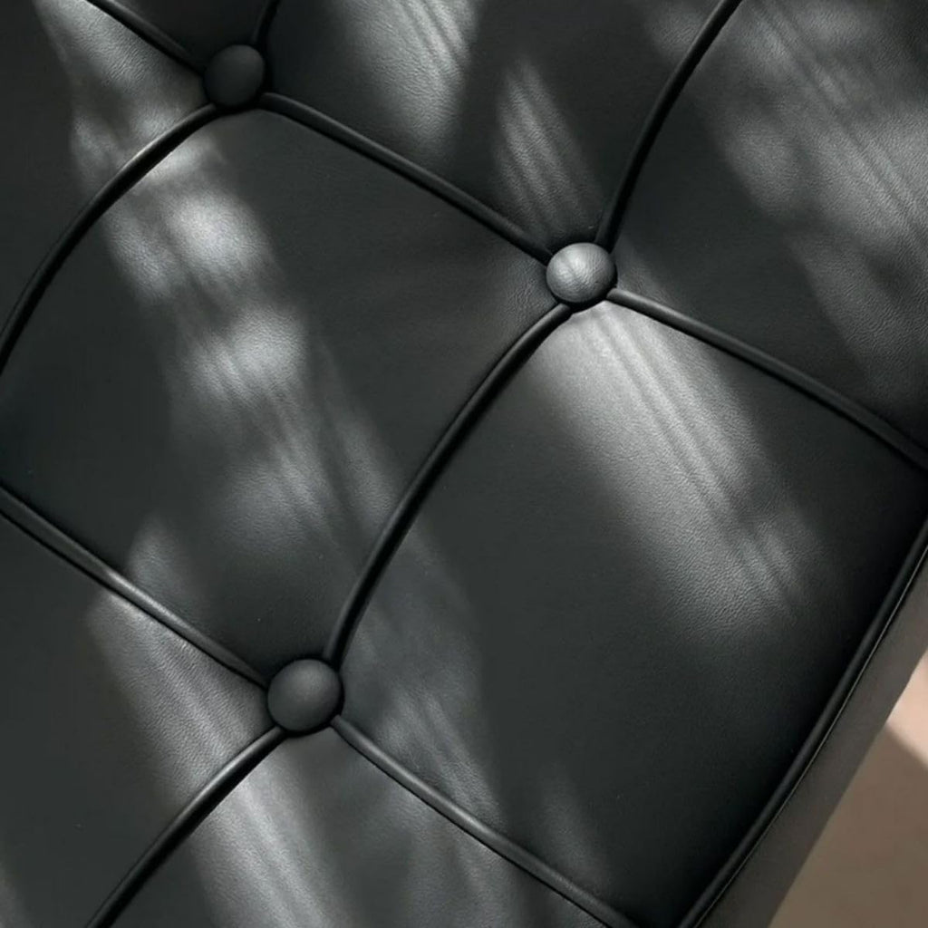 Leather Lazy Chair with Ottoman, Oiled Leather Back Accent Chair and Removable Footrest Stool Set, Leisure Sofa