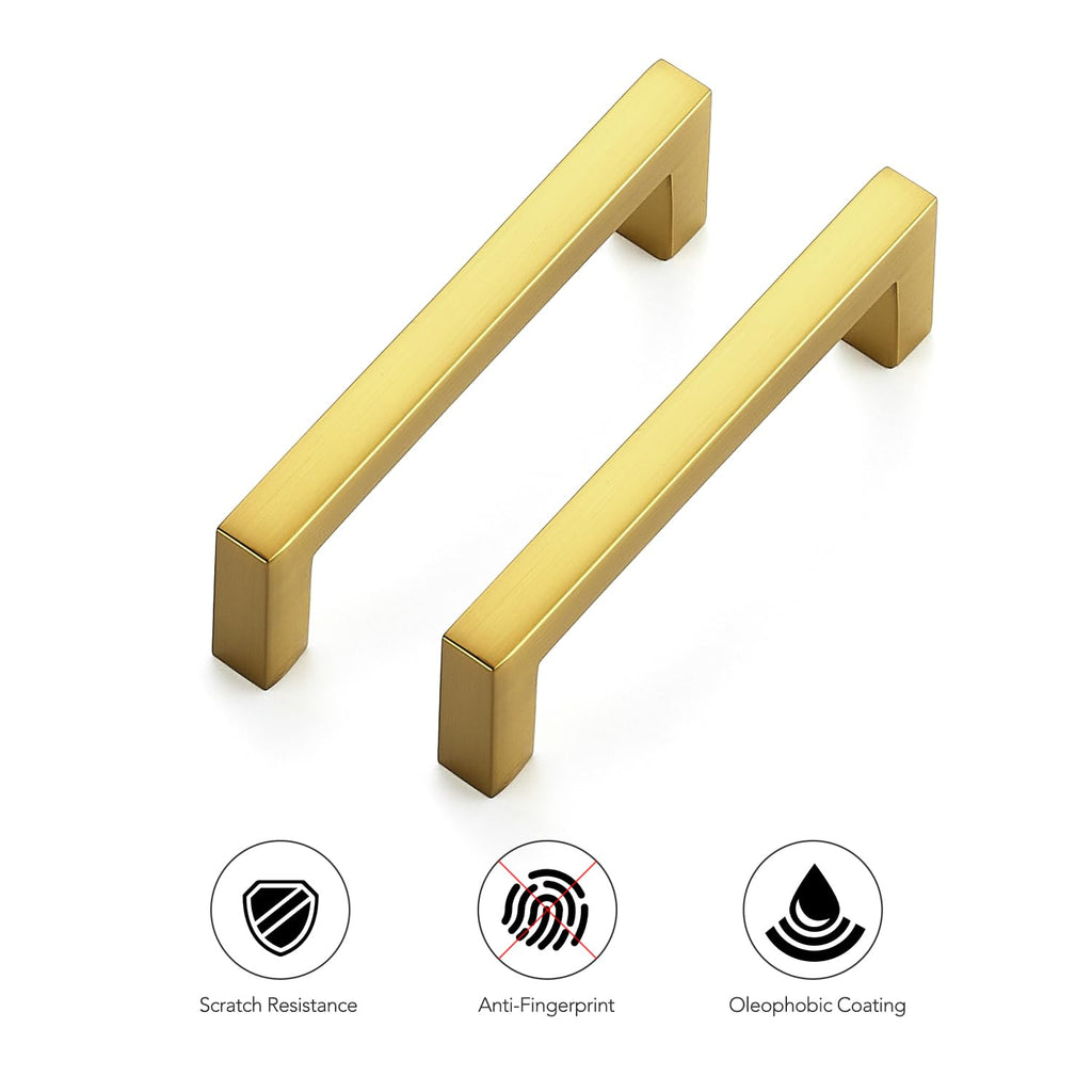 Gold Cabinet Handles Solid Cabinet Pulls, 3 Inch CC, 20 Pack