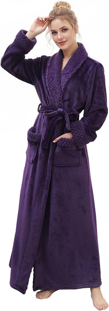Premium Long Robes for Women: Warm Super Plush Soft Fleece Bathrobes