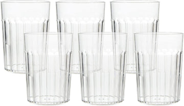 Arrow 10 oz Clear Plastic Tumblers - 6 pk - Break-Resistant Drinking Glasses Use - Dishwasher Safe - BPA Free - Made