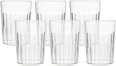 Arrow 10 oz Clear Plastic Tumblers - 6 pk - Break-Resistant Drinking Glasses Use - Dishwasher Safe - BPA Free - Made
